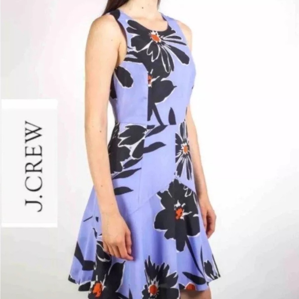 J. Crew Women's Floral Blue sleeveless Dress Sz 2, 011